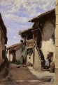 Un Village Steeet Dardagny plein air romantisme Jean Baptiste Camille Corot
